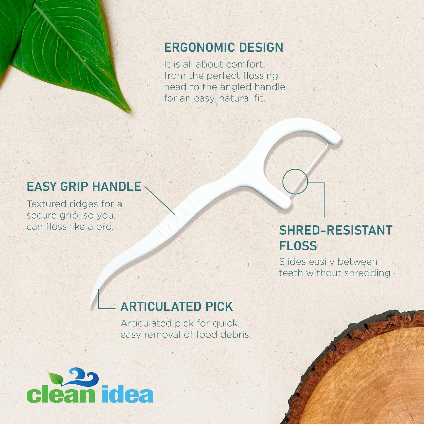 Clean Idea Ecofloss, (300 Picks) EcoFlosser Pick, Floss Picks for Adult and Kids Teeth, Teeth Flossers, Reusable Tooth Floss Picks, Floss Sticks
