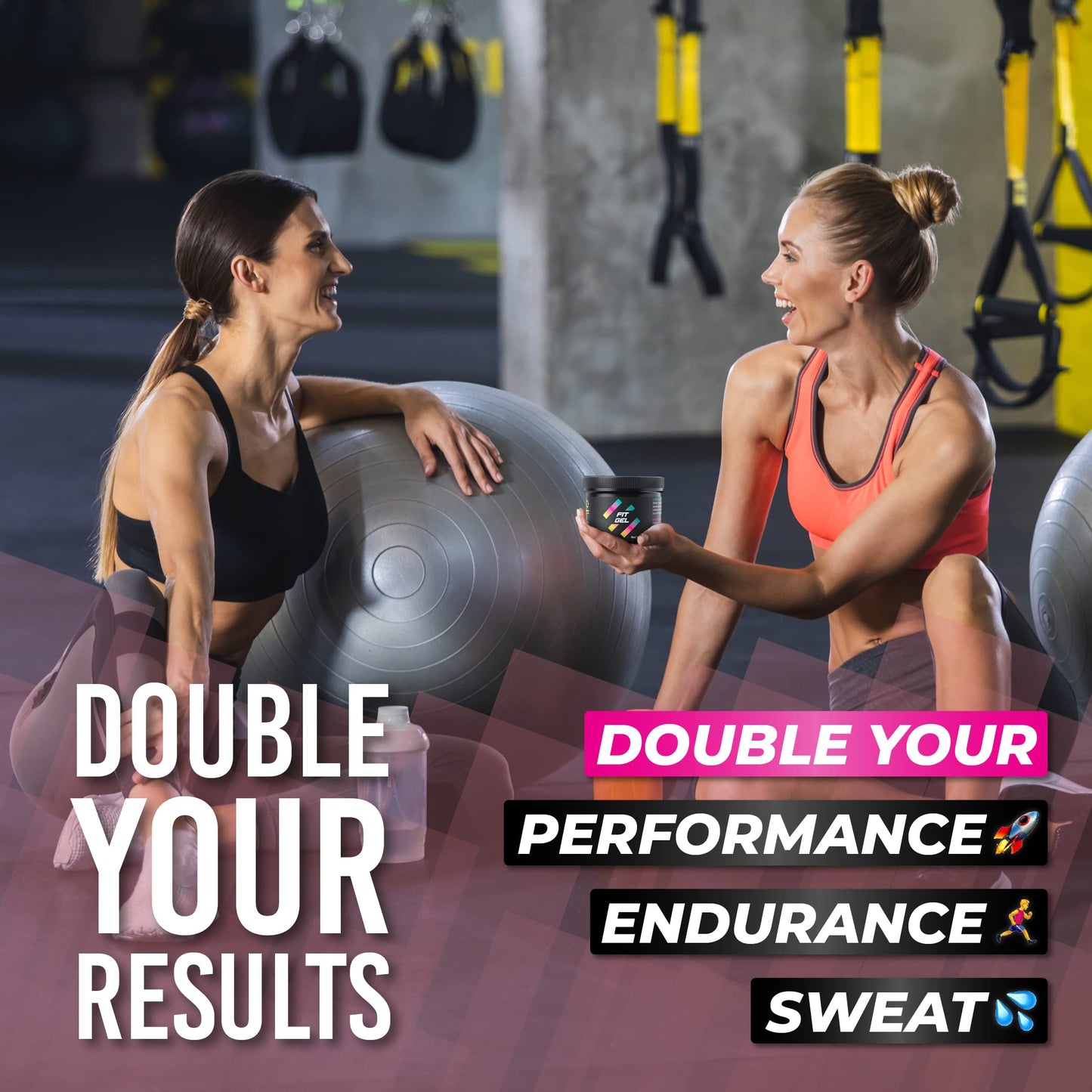 Fit Gel Work Out Enhancer Sweat Gel | Hot Cream Target Tummy Belly, Sweet Scent, Easy Apply Jar (17,6 Ounce, Original)