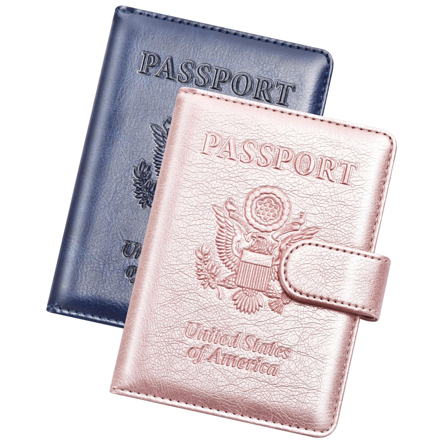Herain Passport Holder for Travel 2 Pcs, Passport Cover Wallet Case Women Men Family Travel Cruise Ship Essentials, Passport Book Holders Travel Gifts Vacation Must Haves
