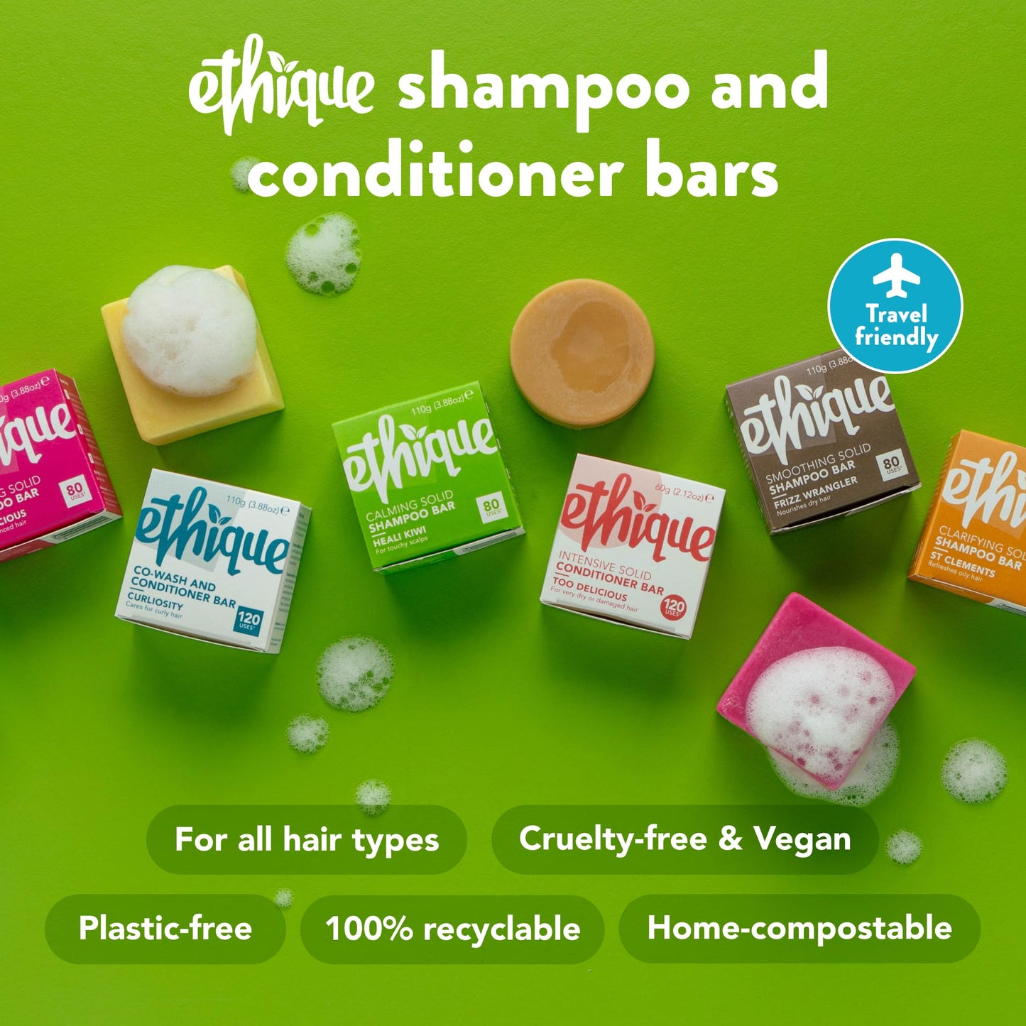 Ethique Mintasy - Refreshing Solid Shampoo Bar for Balanced to Dry & Damaged Hair - Vegan, Eco-Friendly, Plastic-Free, Cruelty-Free, 3.88 oz (Pack of 1)