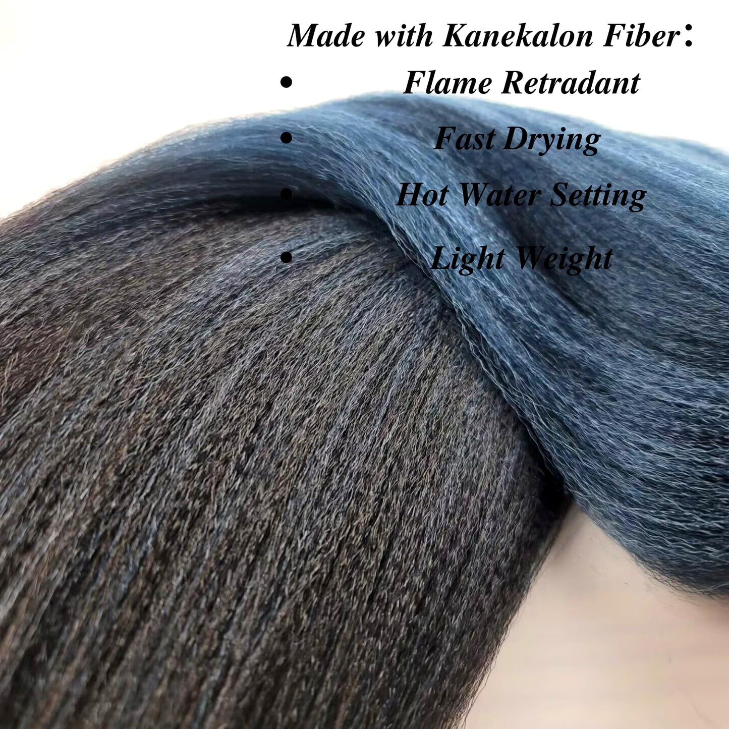 Navy Blue Braiding Hair Pre stretched Kanekalon Prestretched Braiding Hair Ez Braid Colored Braiding Hair Extensions Knotless