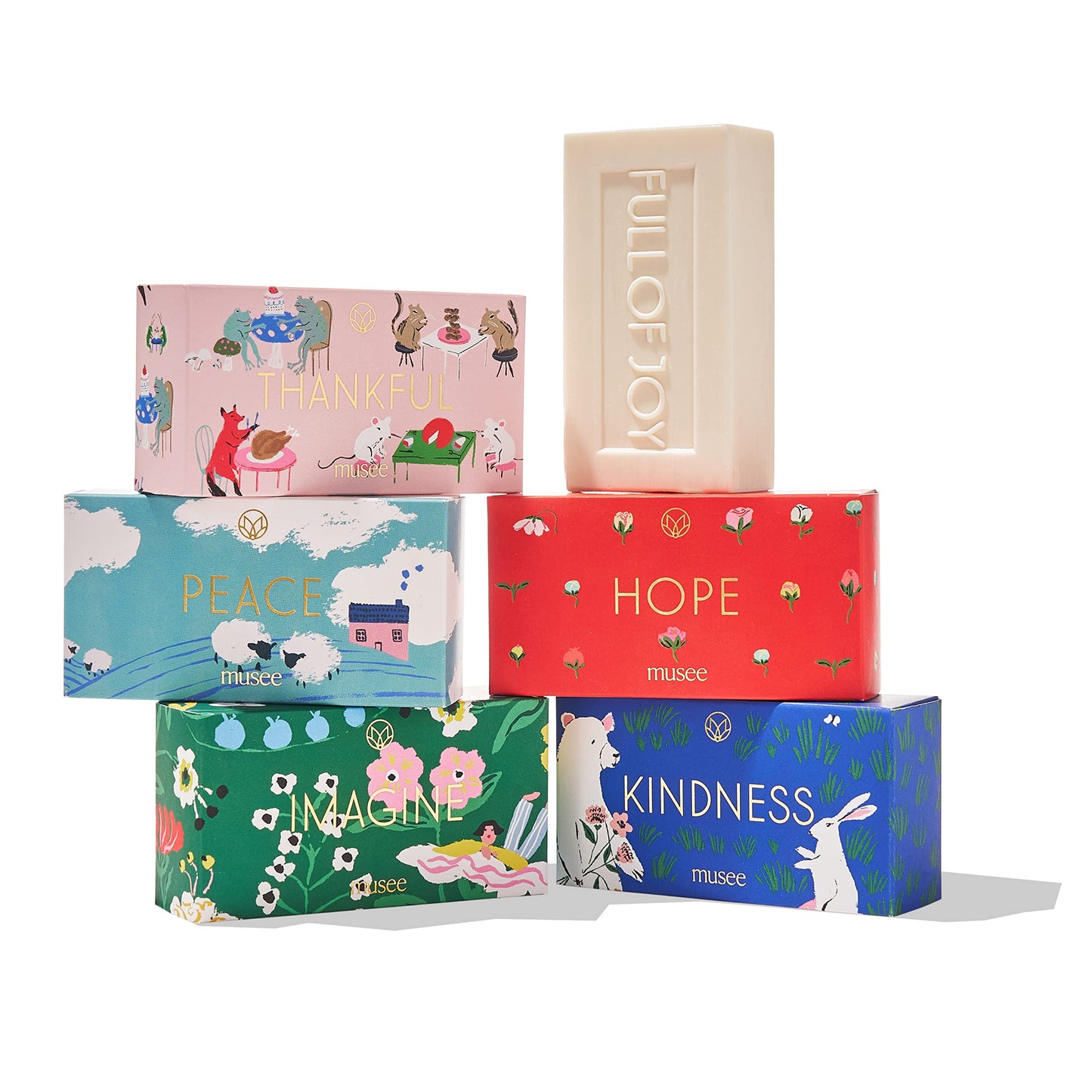Musee | Words of Encouragement Soap Set | 6 Soap Bars | Handmade in the USA | Cruelty Free | Paraben Free | Sulfate Free | Woman-Owned