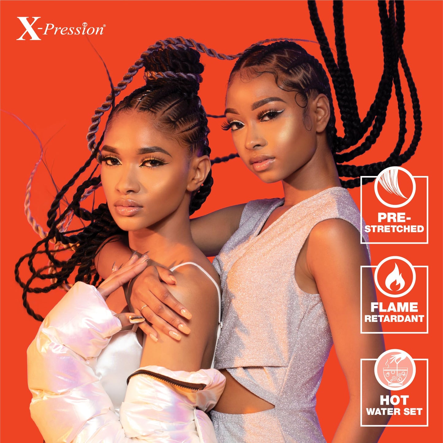 Sensationnel Xpression prestretched braiding hair - 3x xpression 58-inch flame retardant smooth yaki braid - 3x x-pression 58 inch (2 pack, 3T2/27/613)