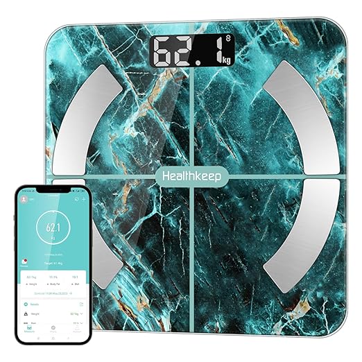 Scales for Body Weight with App 13 Body Composition Metrics, Smart Digital Bathroom Scales Bluetooth Weighing Scale Compatible with iOS Android, Max 400lbs/180kg (Green)
