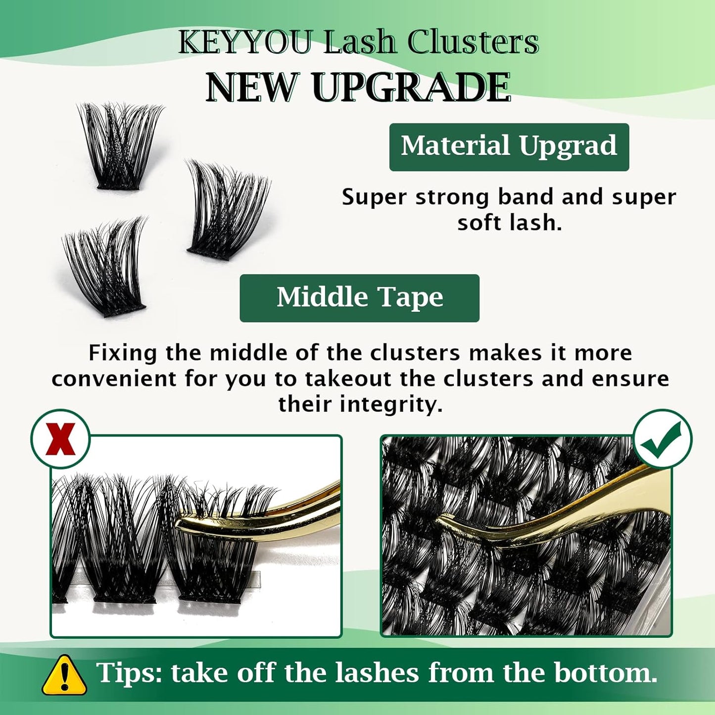 Lash Clusters 96pcs Individual Lashes Y02 D Curl 18mm Cluster Lashes KEYYOU Volume Wispy Lash Extension Soft&Comfortable Easy DIY at Home(Y02 D-18mm)