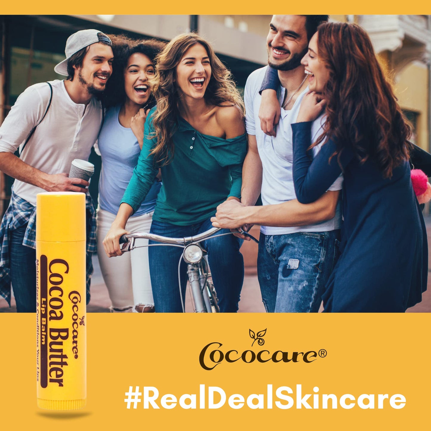 Cococare Cocoa Butter Lip Balm - The Little Yellow Stick - Conditions & Protects Lips with Hydrating Formula - Light Scent of Cocoa Butter - 0.15oz (24 Sticks)