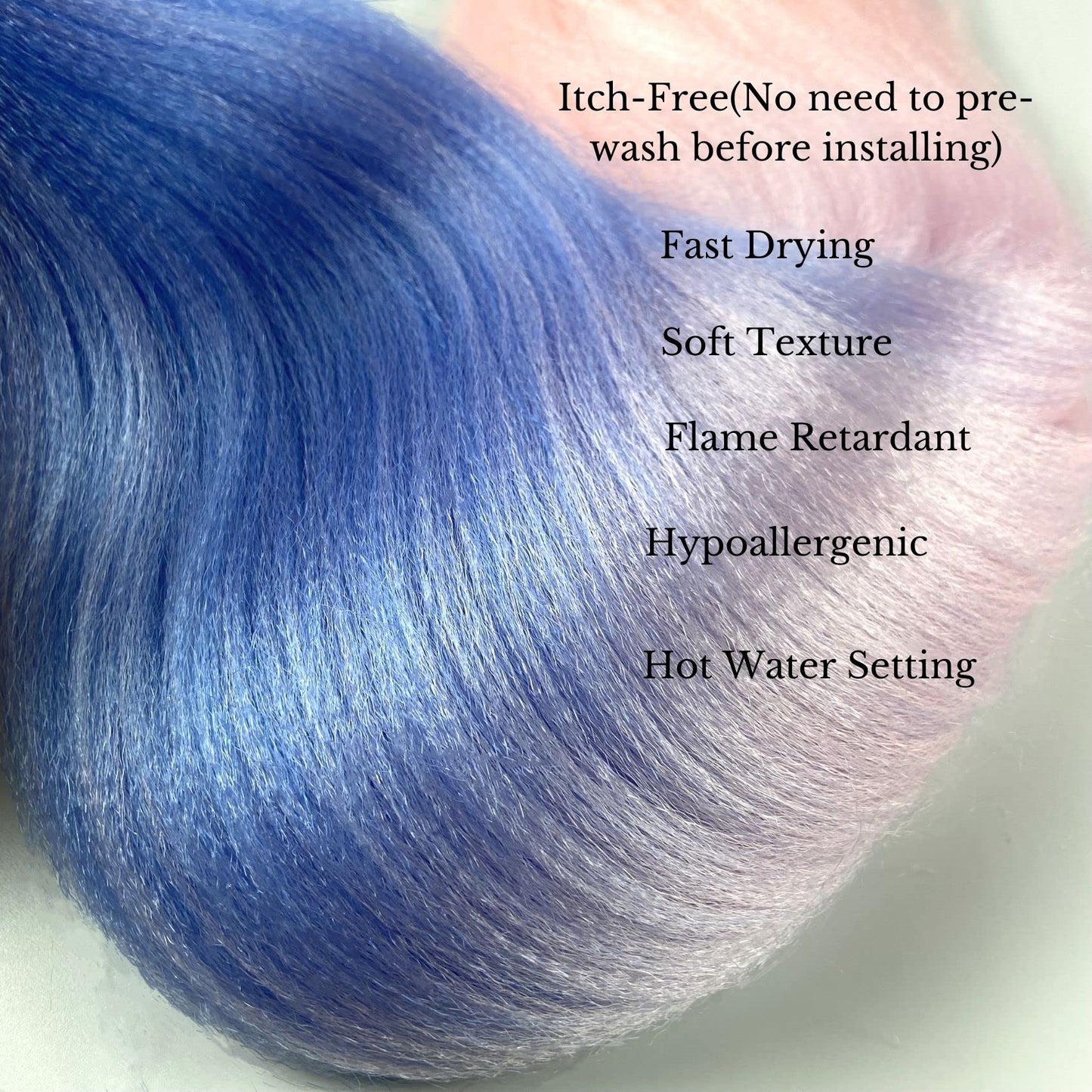 Leticia Blue Pink Braiding Hair Pre Stretched Ombre Human Braiding Hair Box Braids Hair 26 Inch