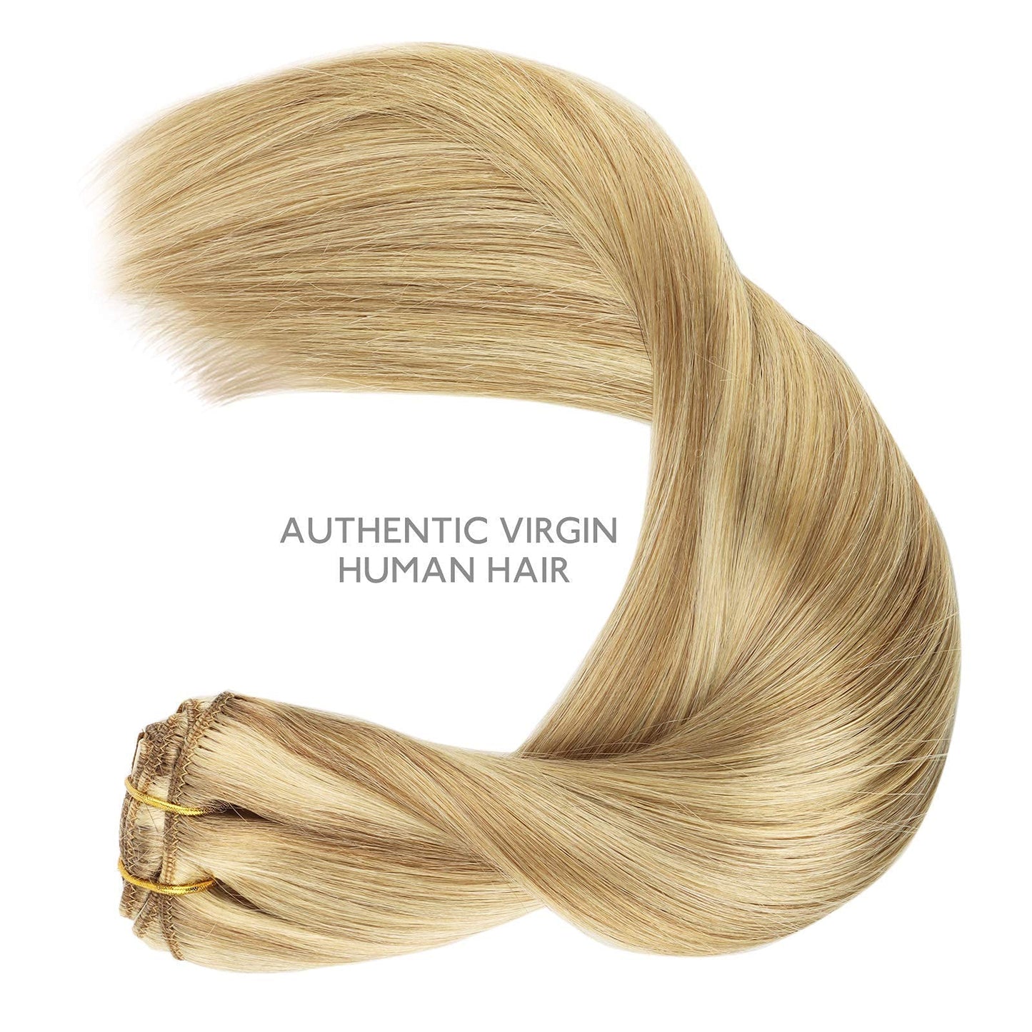 Wennalife Clip in Human Hair Extensions 14 Inch 120g 7pcs and 15mm Natural False Eyelashes 3D Mink Lashes