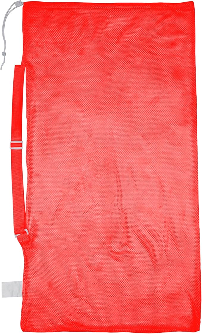 Champion Sports Mesh Equipment Bag – Heavy-Duty Nylon Drawstring Bag with Lock & ID Tag, Breathable Storage Sack for Balls, Swim Gear, Laundry & Toys, Multiple Sizes & Colors