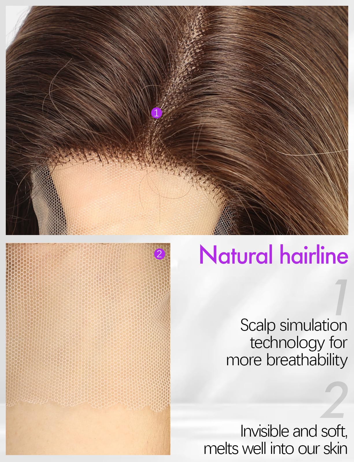 Getshow Long Light Brown Straight Lace Front Wigs Synthetic Wigs for Women