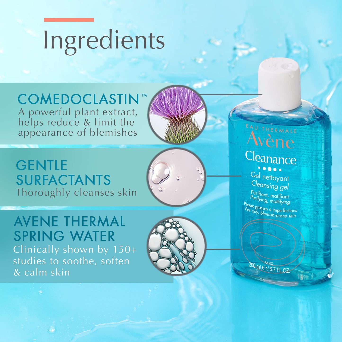 Eau Thermale Avène - Cleanance Cleansing Gel - Soap-Free Cleanser for Face & Body - For Blemish-Prone Skin - 3.3 fl.oz.
