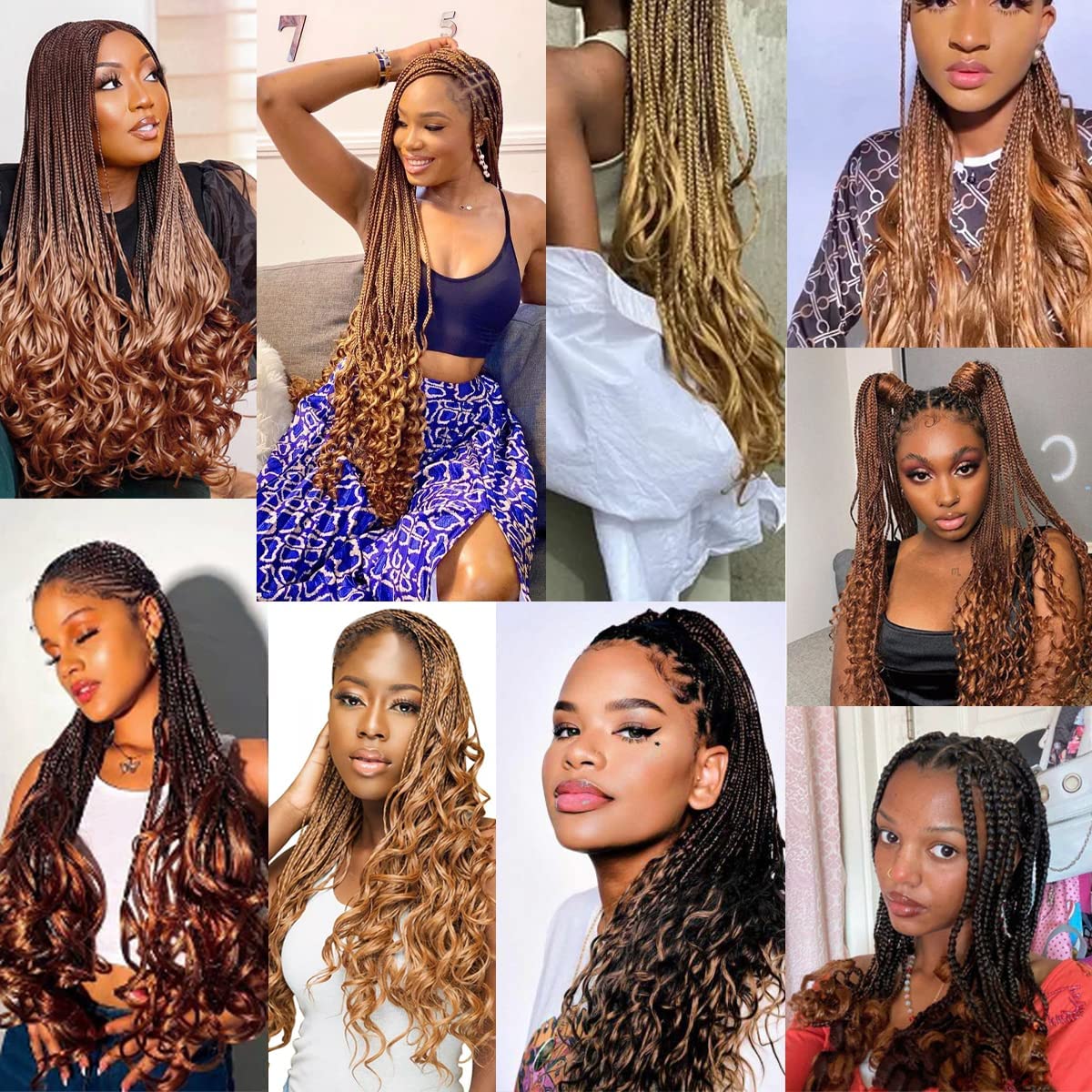 Luoyudu French Curl Braiding Hair 24 Inch 2 Packs Black Synthetic Loose Wave Bouncy Crochet Hair Pre Stretched 75g/pack Curly Braiding Hair for Black Women Hair Extensions (24inch,2packs,1B)