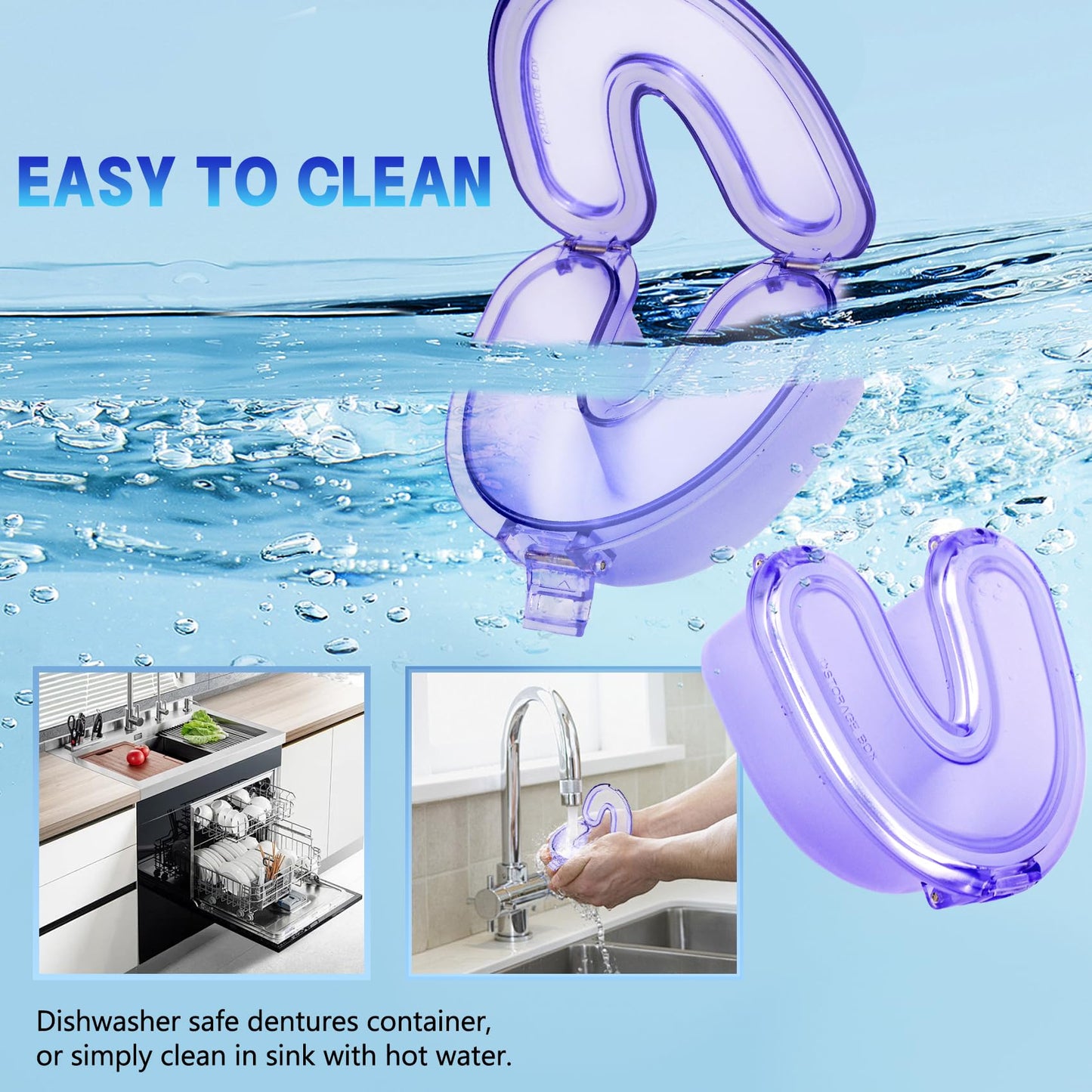 DOTCUTY Retainer Case Travel Denture Holder: Leak Proof Aligner Case, Portable Night Guard Case, Easy to Clean Aligner Case for Household, Travel, Office