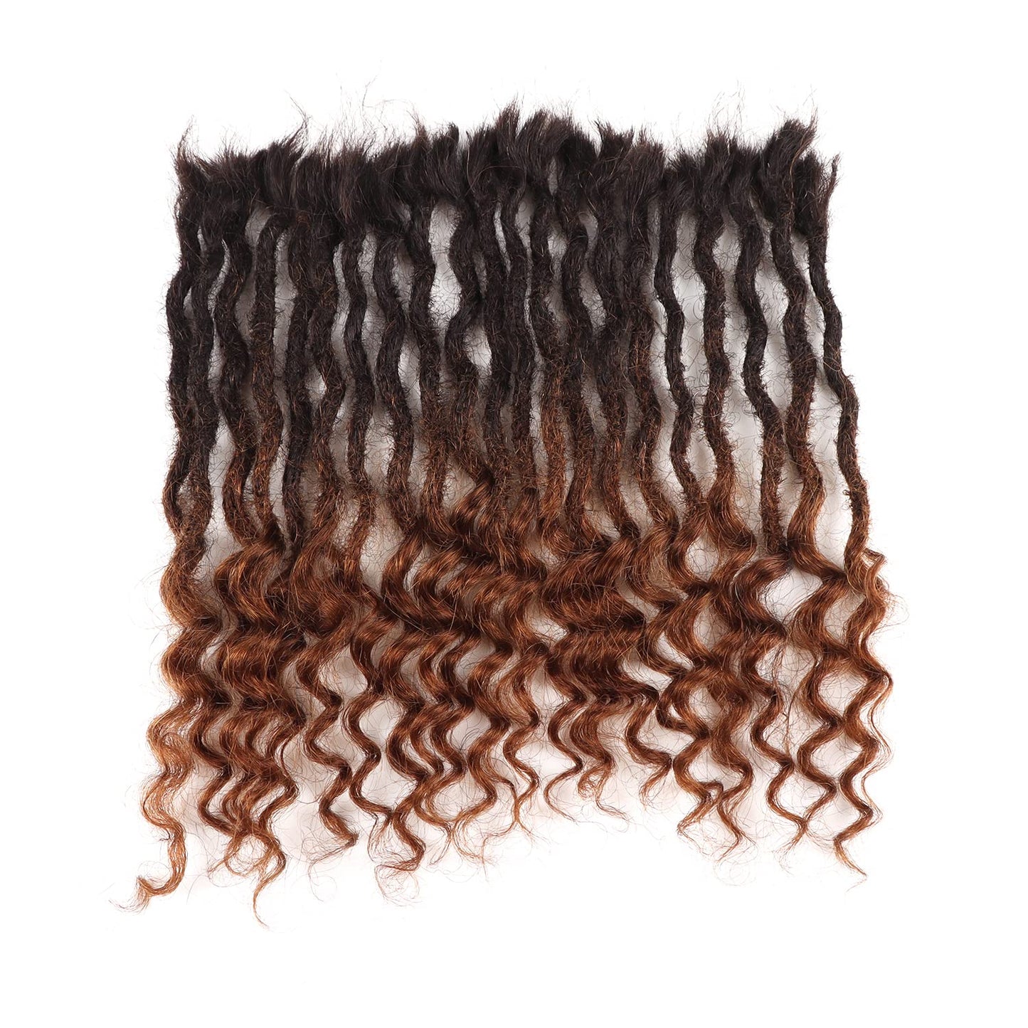 Orientfashion Human Hair Dreadlocks Extensions Freego Curly End Goddess Locs 0.6cm Thickness Real Human Hair Full Head Handmade Can Be Dyed and Bleached Soft Dreadlocks(10Inch 0.6cm 20locs, T1b/30)