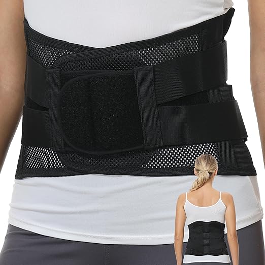 NeoTech Care Adjustable Double Pull Lumbar Brace/Lower Back Belt (Black, Size XXXL)