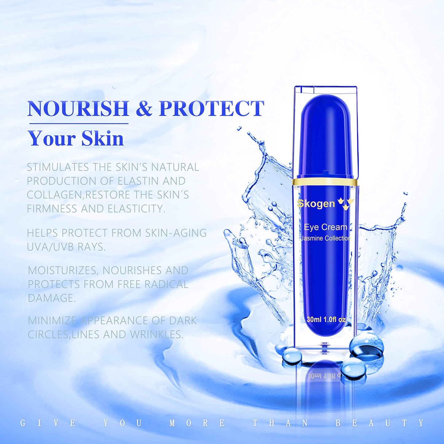 Skogen Premium Eye Cream Jasmine Collection Age Defying Formula, Instant Radiance, Reducing Puffiness, Dark Circles, Signs of Aging Like Wrinkles & Fine Lines, 30ml