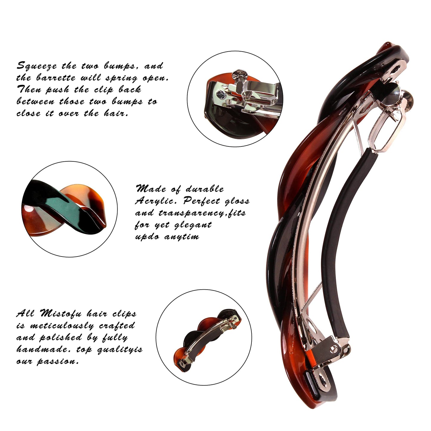 Large Hair Barrettes and Clips for Women's Thick Hair