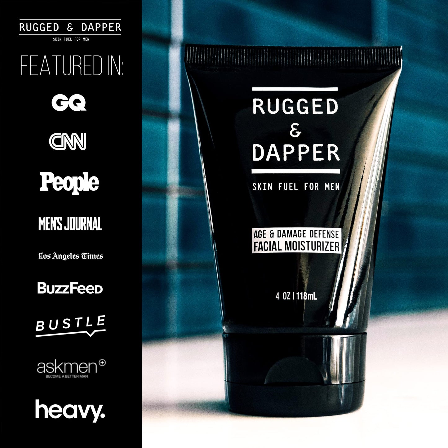 RUGGED & DAPPER Age + Damage Defense Facial Moisturizer, Age Defense Eye Complex and Moisture Fix Lip Balm