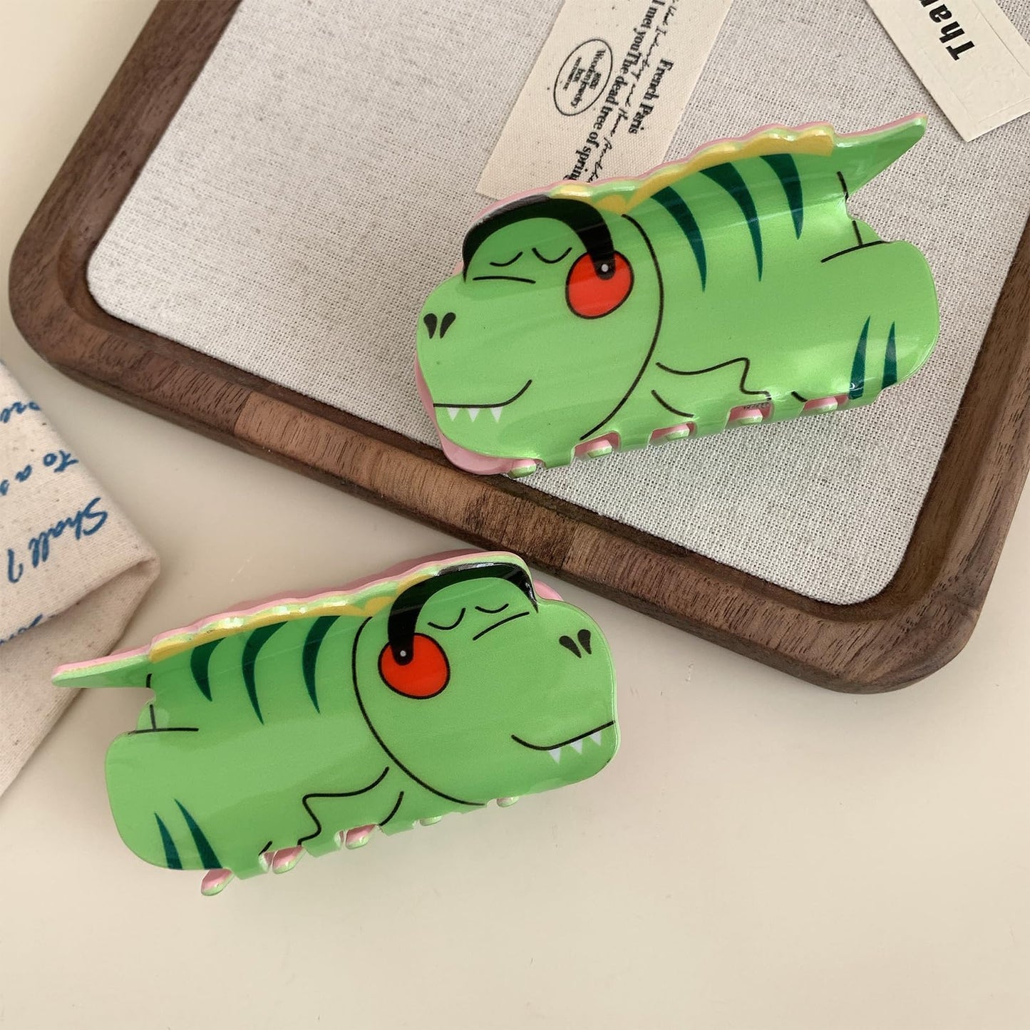 Crocodile Hair Clips,Large Cute Frog Octopus Hair Claw Clips for Women,Funny Animal Acetate Hair Clips (Green crocodile)