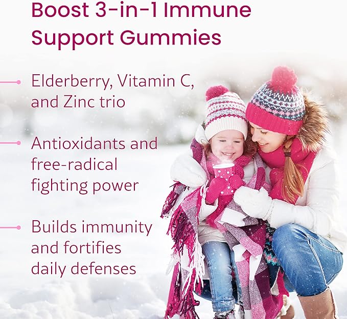 WellPath Boost Elderberry Gummies with Zinc & Vitamin C | Immune Support Supplement for Adults | Immunity Booster Vitamins | Sambucol Black Gummy | Non-GMO & Vegan, 60 Ct