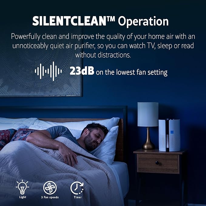 Kenmore PM1010 Air Purifiers for Bedroom Up to 348 Sq.Foot with H13 True HEPA Filter, Child Lock, Sleep Mode for Small Rooms