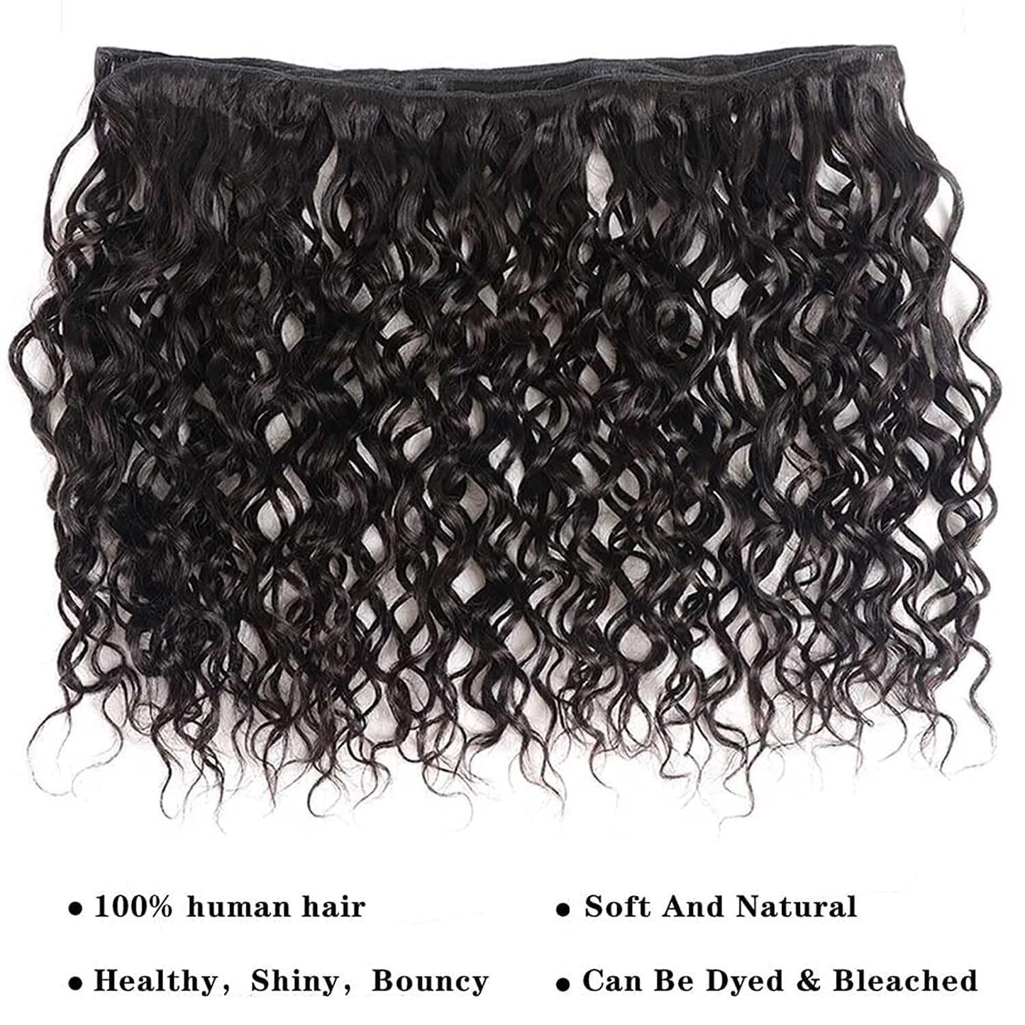 Deep Wave Human Hair Bundles 10A Brazilian Virgin Human Hair Bundles 20 22 24 Inch Wet and Wavy Curly Bundles Human Hair Extensions for Black Women Natural Color