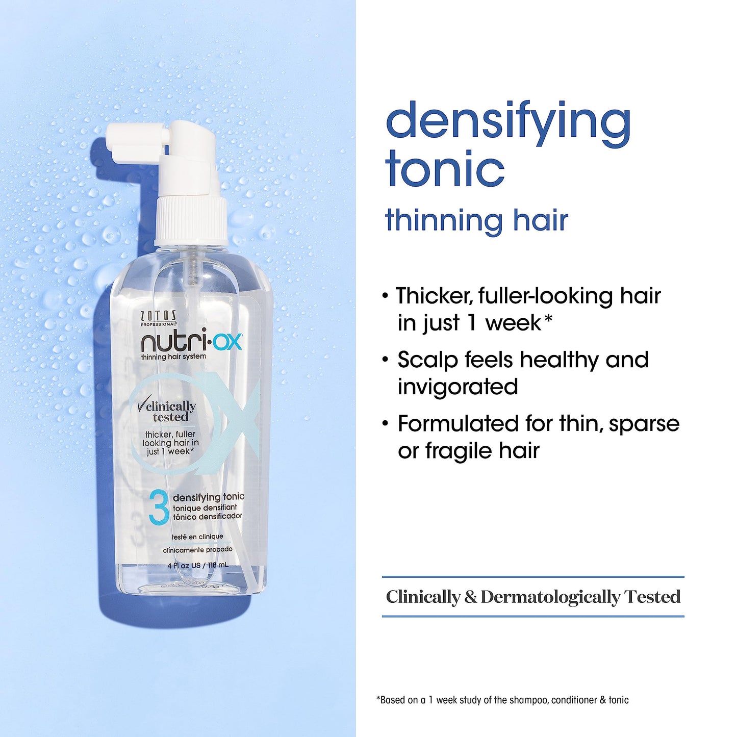 NUTRI-OX Gentle Shampoo & Conditioner & Tonic | Thicker, Fuller-Looking Hair | Normal Thinning Hair | Peppermint | Clinically & Dermatologically Tested | 33.8 Fl Oz