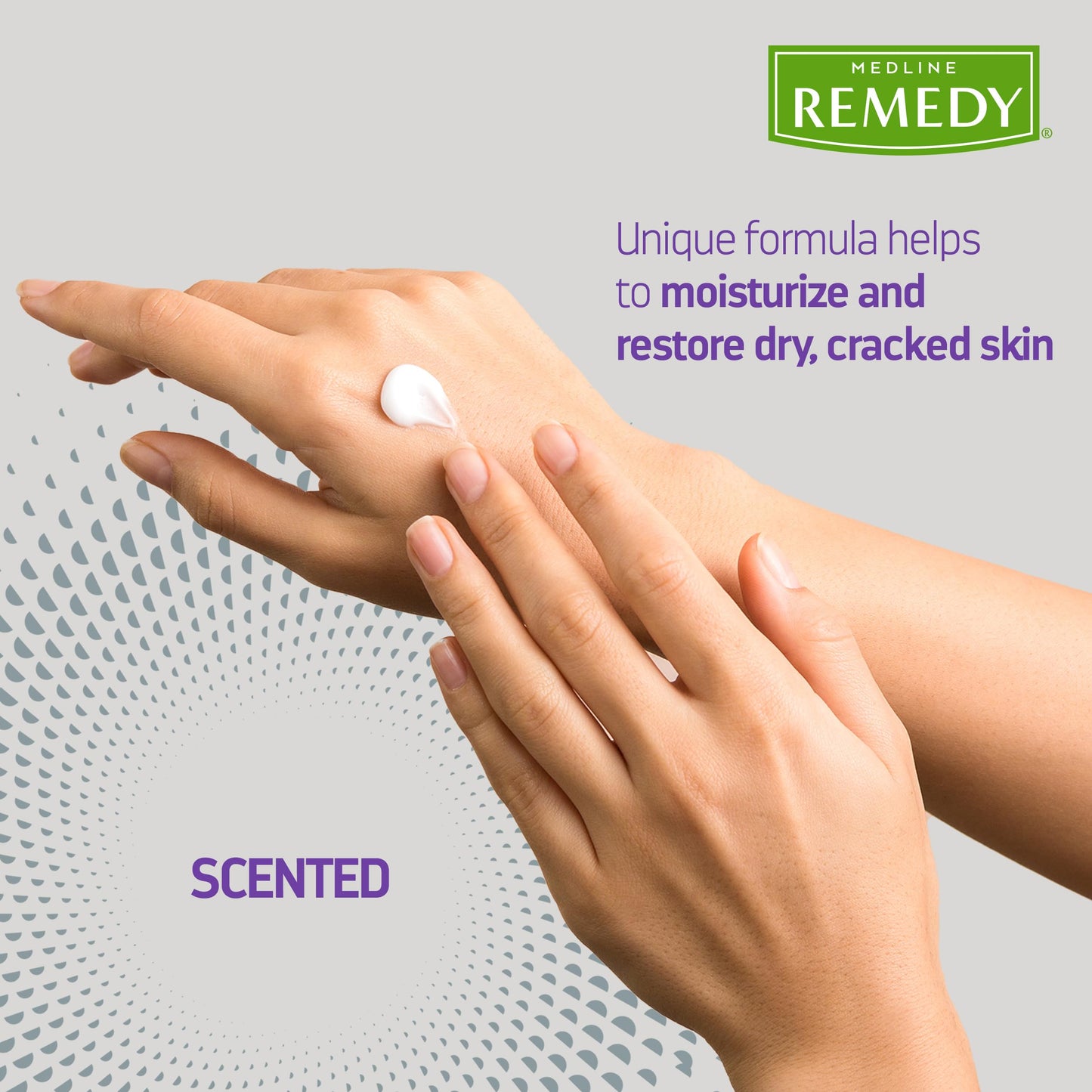 Medline Remedy Specialized Skin Cream, Scented, Advanced Moisturizing Formula for Dry Skin, 4 g Packet, Pack of 144