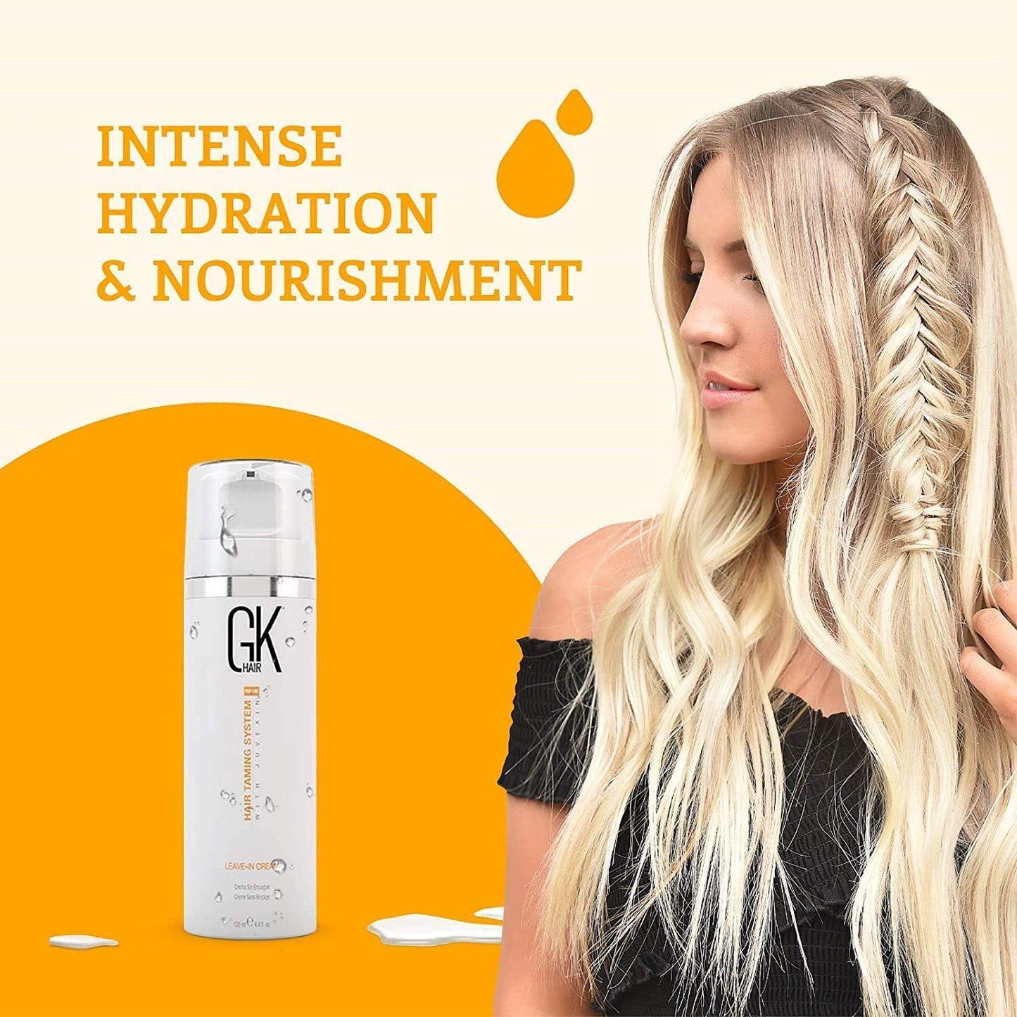 Global Keratin GK Hair Moisturizing Shampoo and Conditioner 300ml Set I Leave in Conditioner Cream 130ml For Detangling Smoothing Strengthening