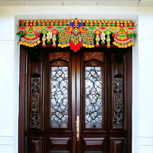 DK Trades® Handmade Toran for Main Door – 3ft Decorative Bandarwal for Home, Temple & Diwali Décor | Traditional Hanging Door Decoration (36 x 10 inch)
