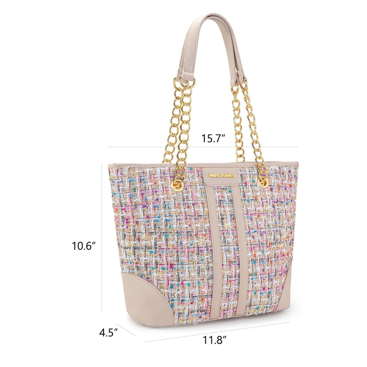Montana West Tote Bag for Women Top Handle Shoulder Handbag Large Satchel Purse with Chain Strap Hobo Christmas Gift MWC-291BG