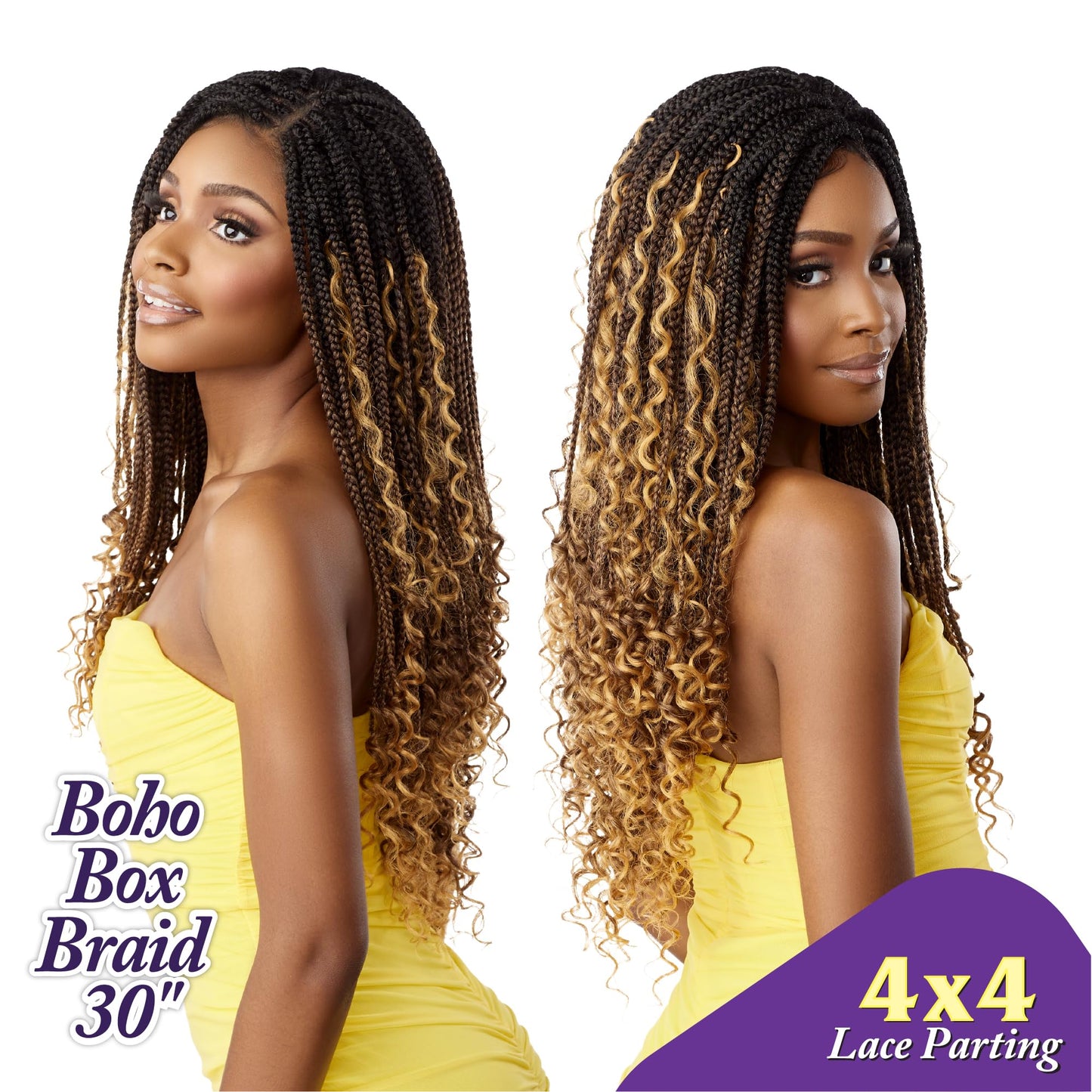 Sensationnel Cloud9 4x4 Braided Wig - Boho box braid 30-inch hand tied swiss lace - Cloud 9 Boho Box Braid 30 Inch (1 JETBLACK)
