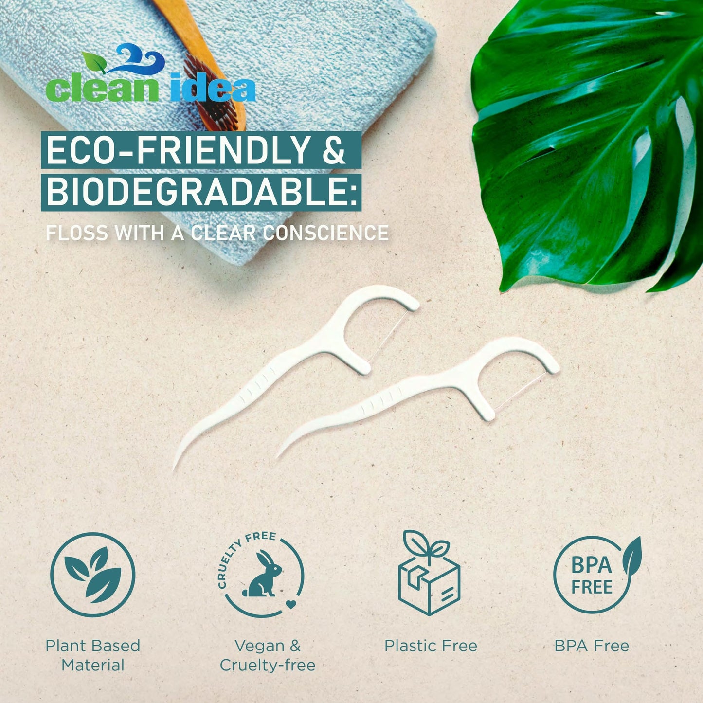 Clean Idea Ecofloss, (300 Picks) EcoFlosser Pick, Floss Picks for Adult and Kids Teeth, Teeth Flossers, Reusable Tooth Floss Picks, Floss Sticks