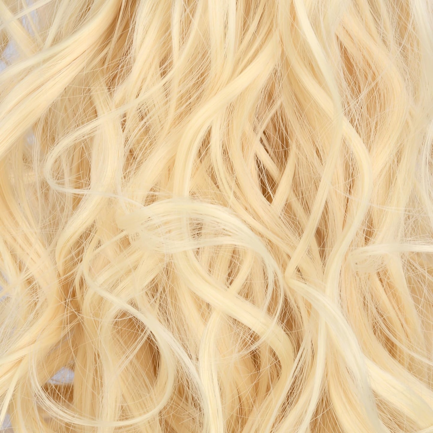 DIGUAN Claw Clip In Wavy Loose curly Synthetic Wrap Around Ponytail Extensions 24 Inches Pony Tail Clip In Extensions for Women Girl 7.4oz/210g (#Light Blonde)