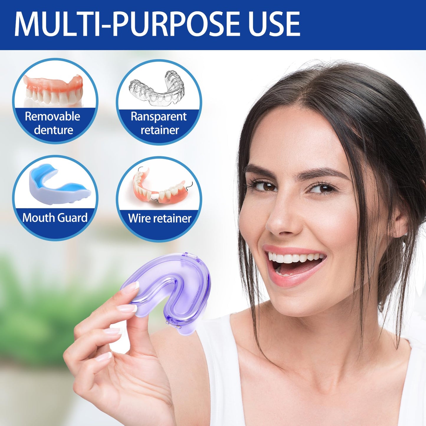 DOTCUTY Retainer Case Travel Denture Holder: Leak Proof Aligner Case, Portable Night Guard Case, Easy to Clean Aligner Case for Household, Travel, Office