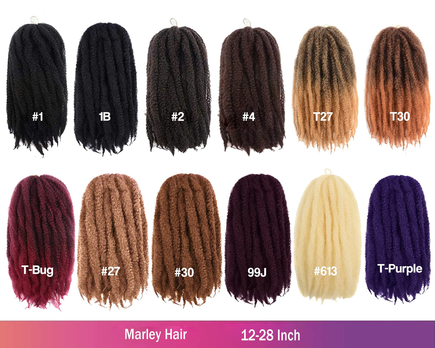ToyoTress Marley Twist Braiding Hair - 18 Inch 6 Packs 613 Marley Hair For Faux Locs, Marley Twist Crochet Hair Afro Kinky Curly Marley Braids Synthetic Braiding Hair (18 Inch, #613-6P)
