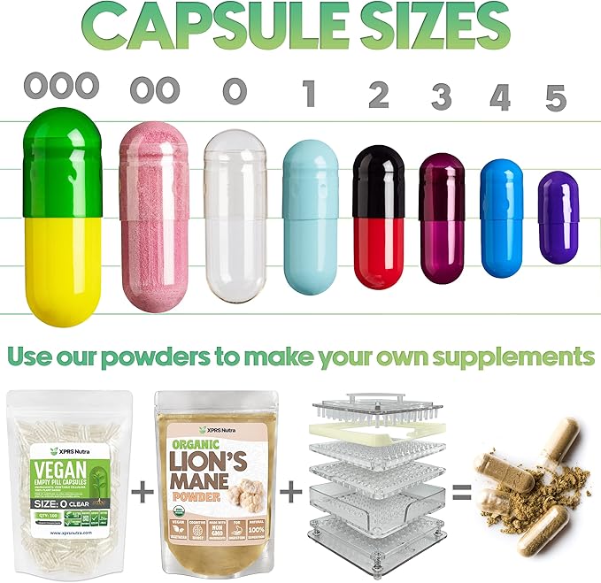XPRS Nutra Size 1 Empty Capsules - 100 Count Empty Gelatin Capsules - Pill DIY Capsule Filling - Pure Bovine Pill Gel Caps for Do-It-Yourself Supplements (Gold)