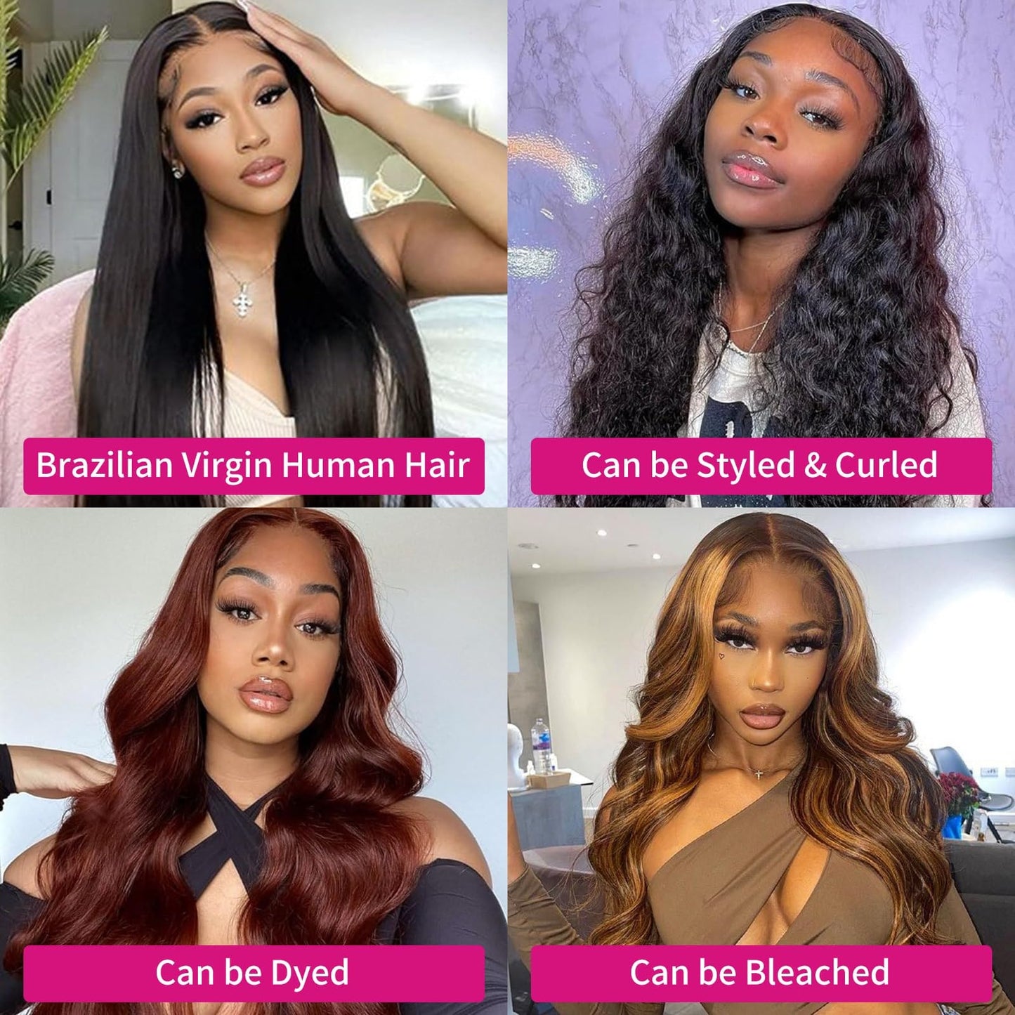 BALORIECA 16A Cambodian Raw Straight Human Hair Bundles - 100% Real Virgin Unprocessed, Cuticle Aligned Weave, Tangle-Free with Thick Ends, 100g per Bundle Natural Color(24 Inch Single Bundle)