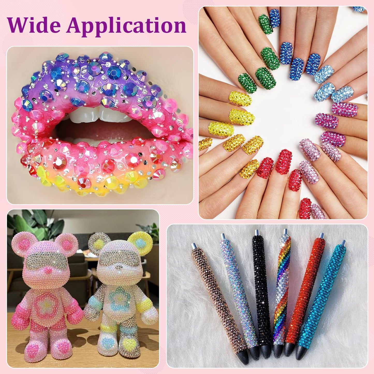 30000Pcs Resin Rhinestones for Bedazzling with Tweezers, Red AB Rhinestones for Crafting with B7000 Jewelry Glue for DIY Crafts Clothing Tumblers Shoes Fabric Nail Art