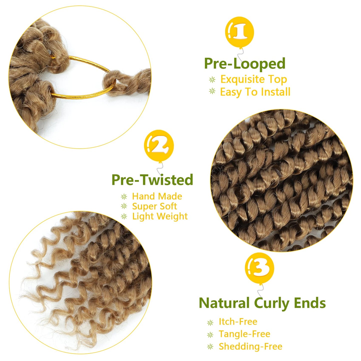 Fulcrum Passion Twist Crochet Hair 10 Inch, 8 Packs Pre Looped Passion Twist Hair, Pre-Twisted Passion Twist Crochet Hair For Black Women (10Inch (Pack of 8), 27#)