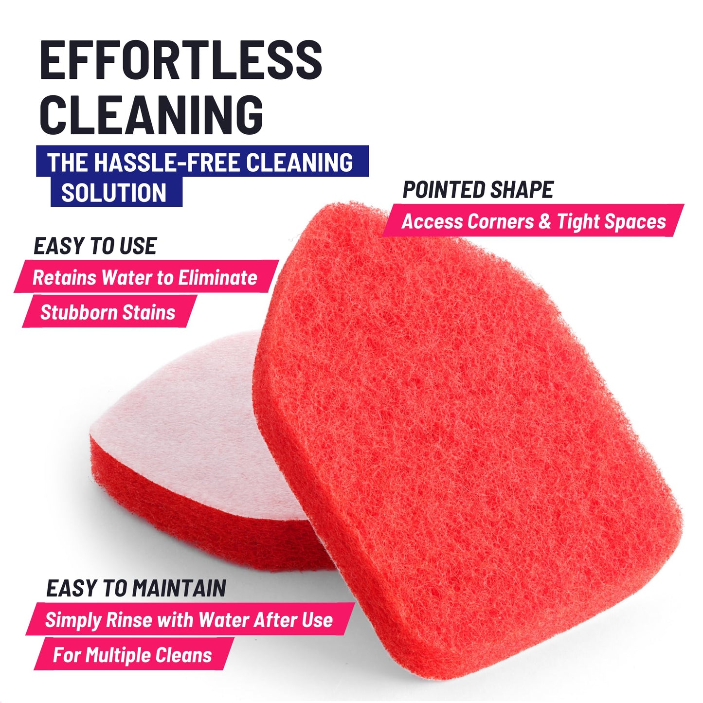 Moku Home Replacement Scrubber Refill for Extendable Tub Tile Shower Scrubber for Cleaning Non-Scratch (2X Scrubber Sponge Red)