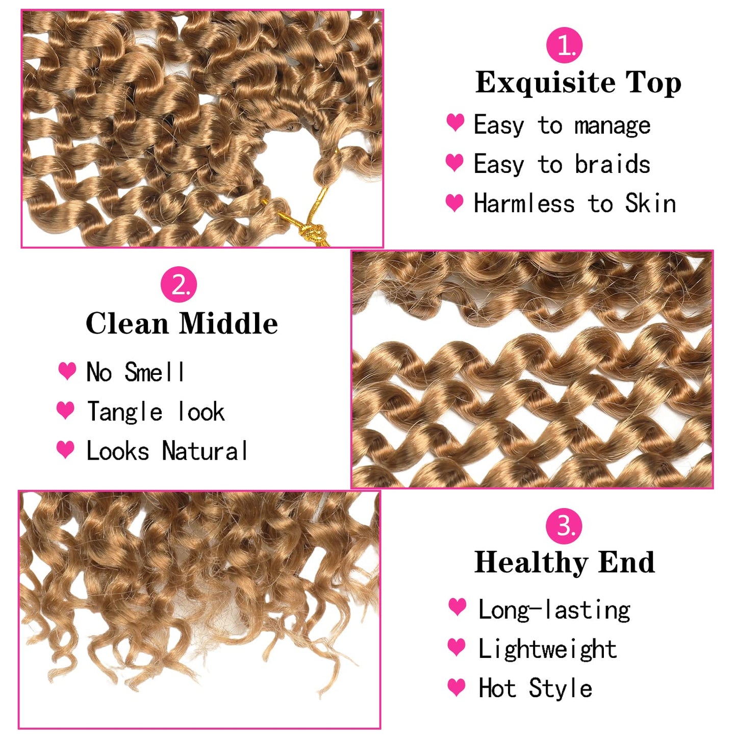 Ubeleco Blonde Passion Twist Hair,10 Inch Water Wave Crochet Hair For Women Short Passion Twist Crochet Hair Passion Twists Braiding Hair Curly Braiding Hair Extensions (10 Inch (Pack of 7), #27)