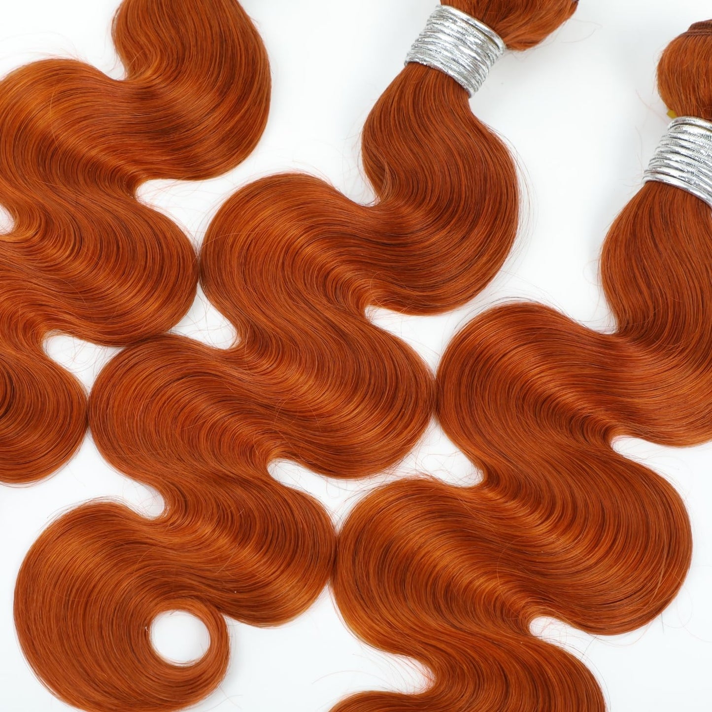 HERMOUS 10A Ginger Body Wave 3 Bundles Human Hair, Soft And Shed-Free 350 Copper Burnt Orange Bundles 100% Brazilian Human Hair Ginger 3 Bundles Body Wave Virgin Remy Hair Sew In Wavy 10 12 14 Inch
