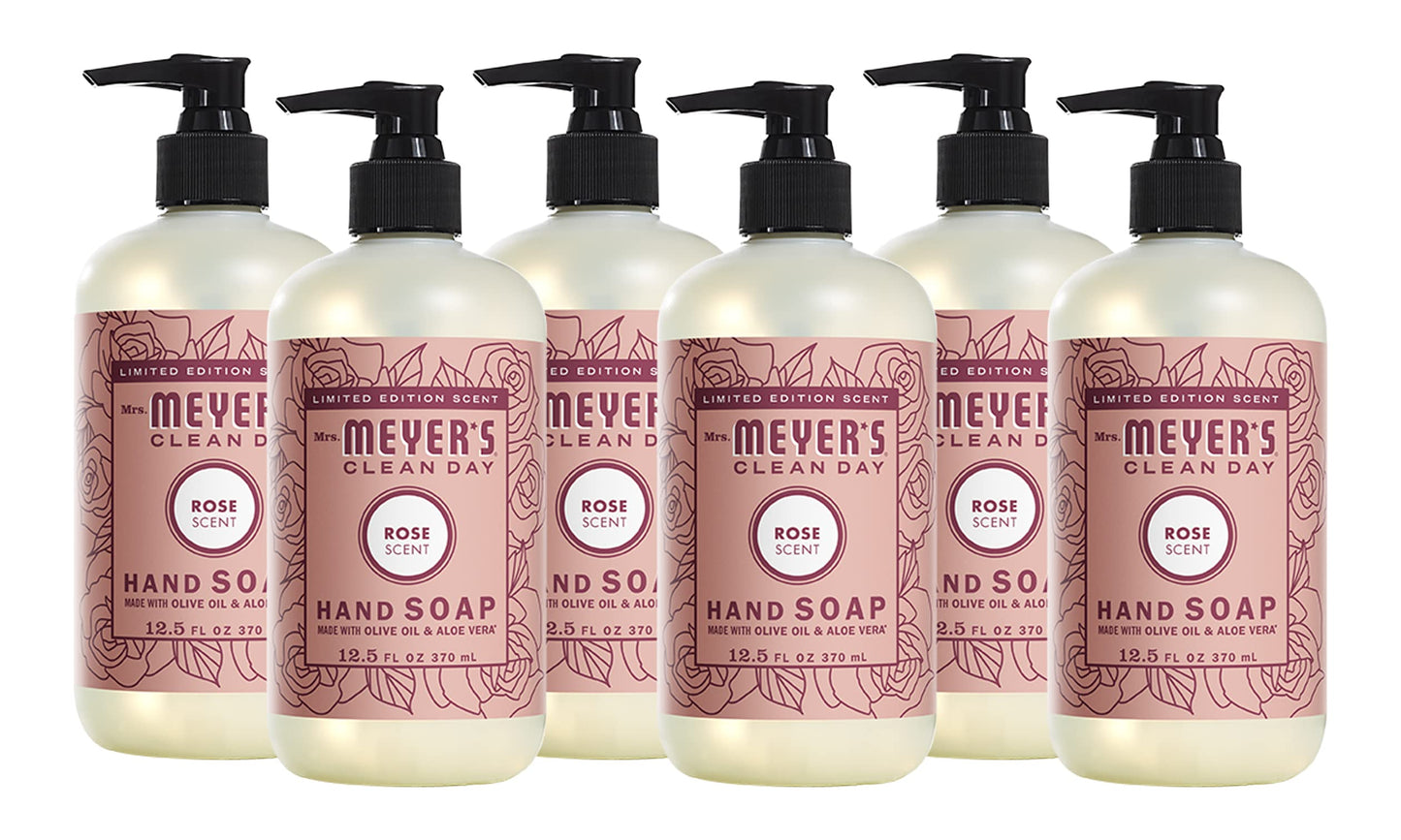 MRS. MEYER'S CLEAN DAY Liquid Hand Soap,Rose 12.5 Oz, (Pack - 6)