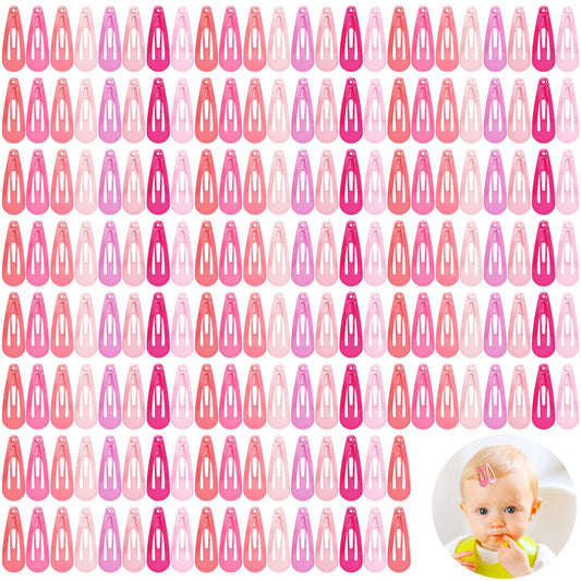 Cindeer 180 Pcs Snap Hair Clips Small Metal Barrettes Thin Hair Girls Hair Pins for Toddler Kids Women Accessories Salon Supplies (Pink Purple Color,1.2 Inch)