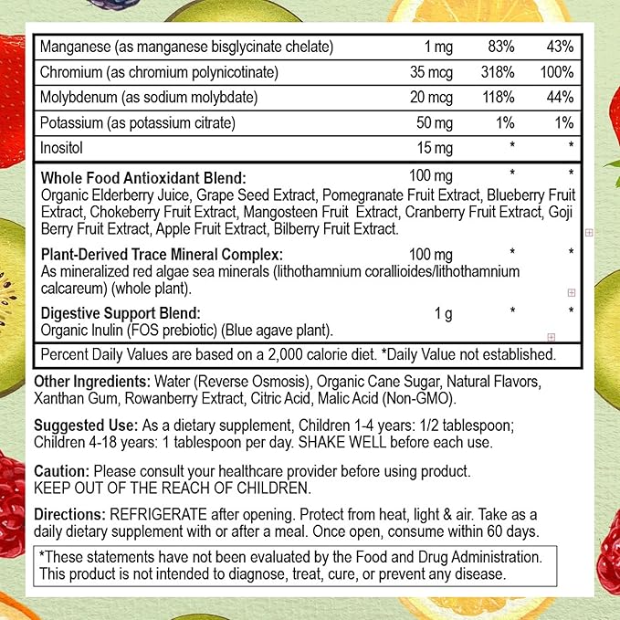 Go Healthy Kids Liquid Multivitamin - Vegan Vitamin Supplement Supports Children's Growth, Development & Immune Health, Ages 1 & Up, 32-64 Servings (1/2-1 Tablespoon/Day)