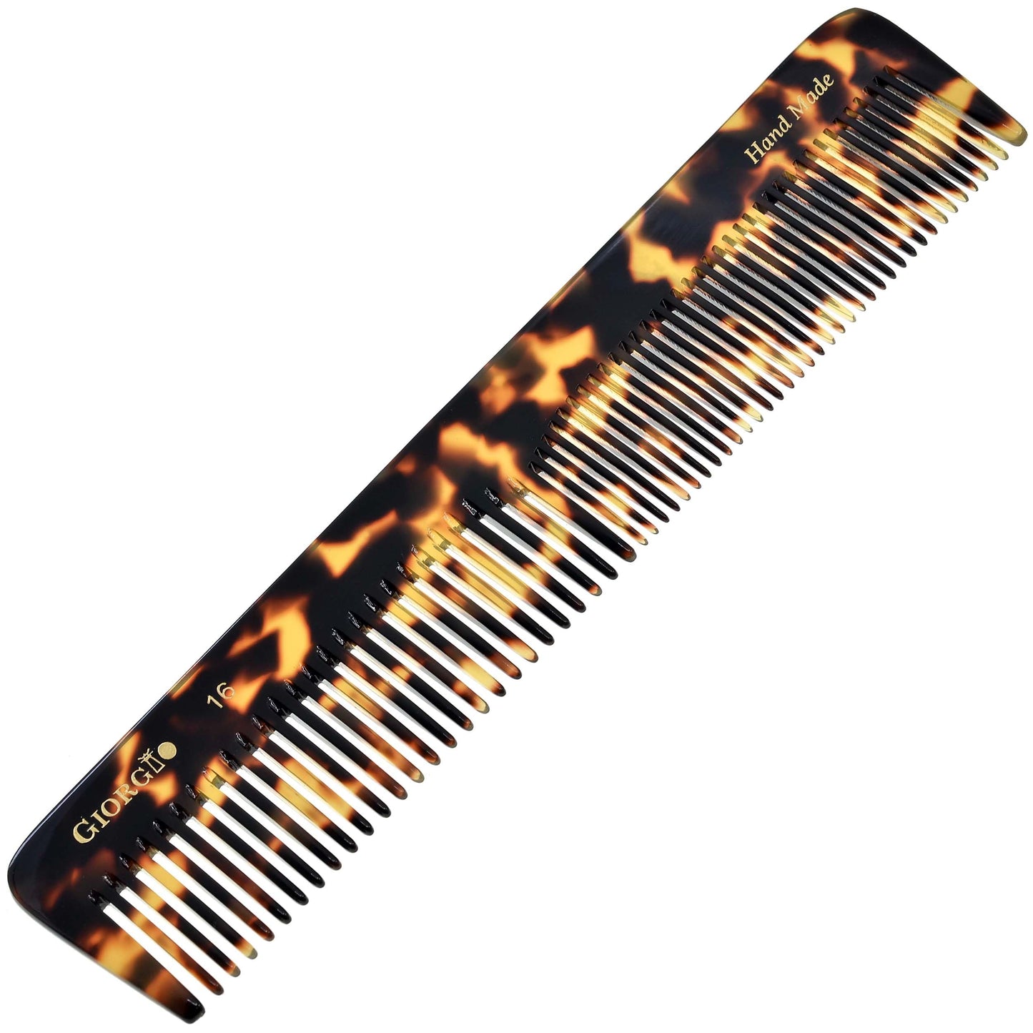Giorgio G16 Fine Tooth Comb and Wide Tooth Comb Detangler Handmade Hair Comb, Mens Hair Comb for Men and Detangler Comb for Women, Hair Styling Barber Comb and Detangling Comb