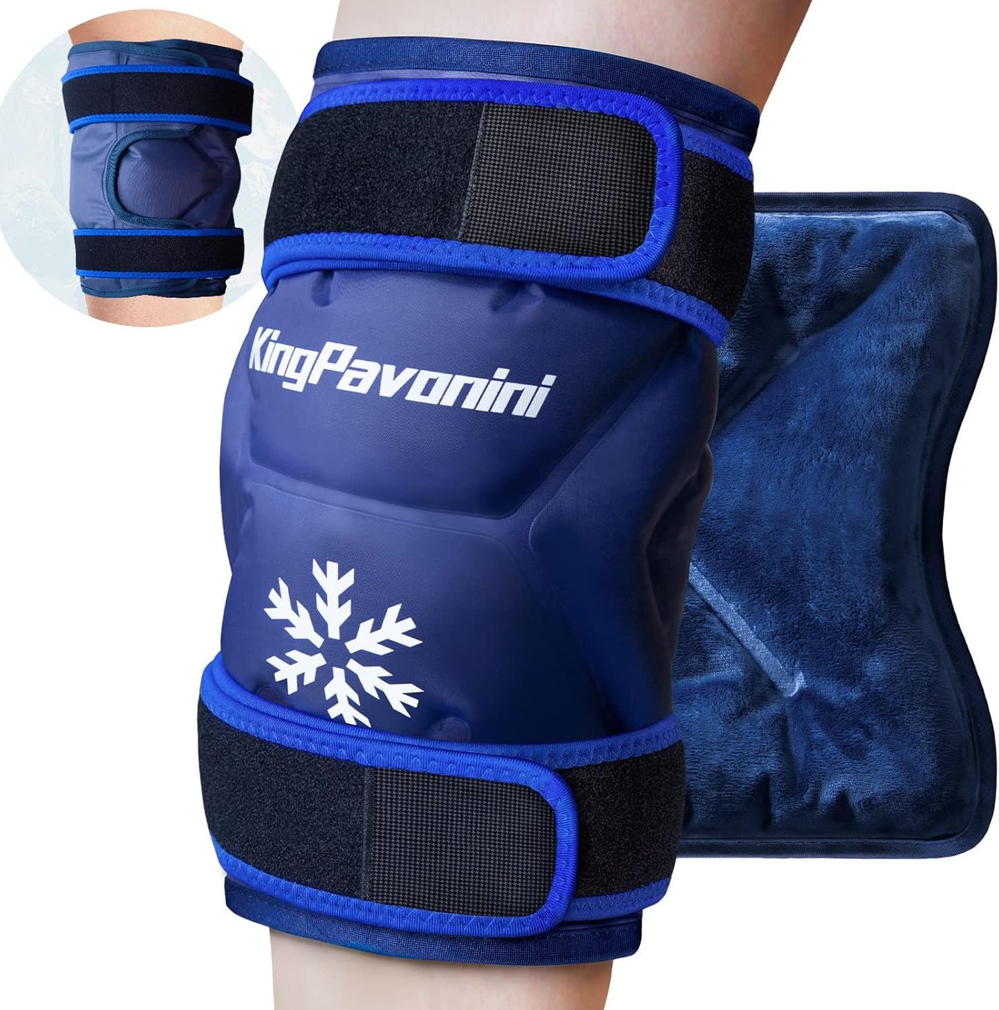 XXL Knee Ice Pack Wrap Around Entire Knee After Surgery, Reusable Gel Pack for Injuries, Large Ice Pack for Pain Relief, Swelling, Surgery, Sports Injuries, 1 Pack
