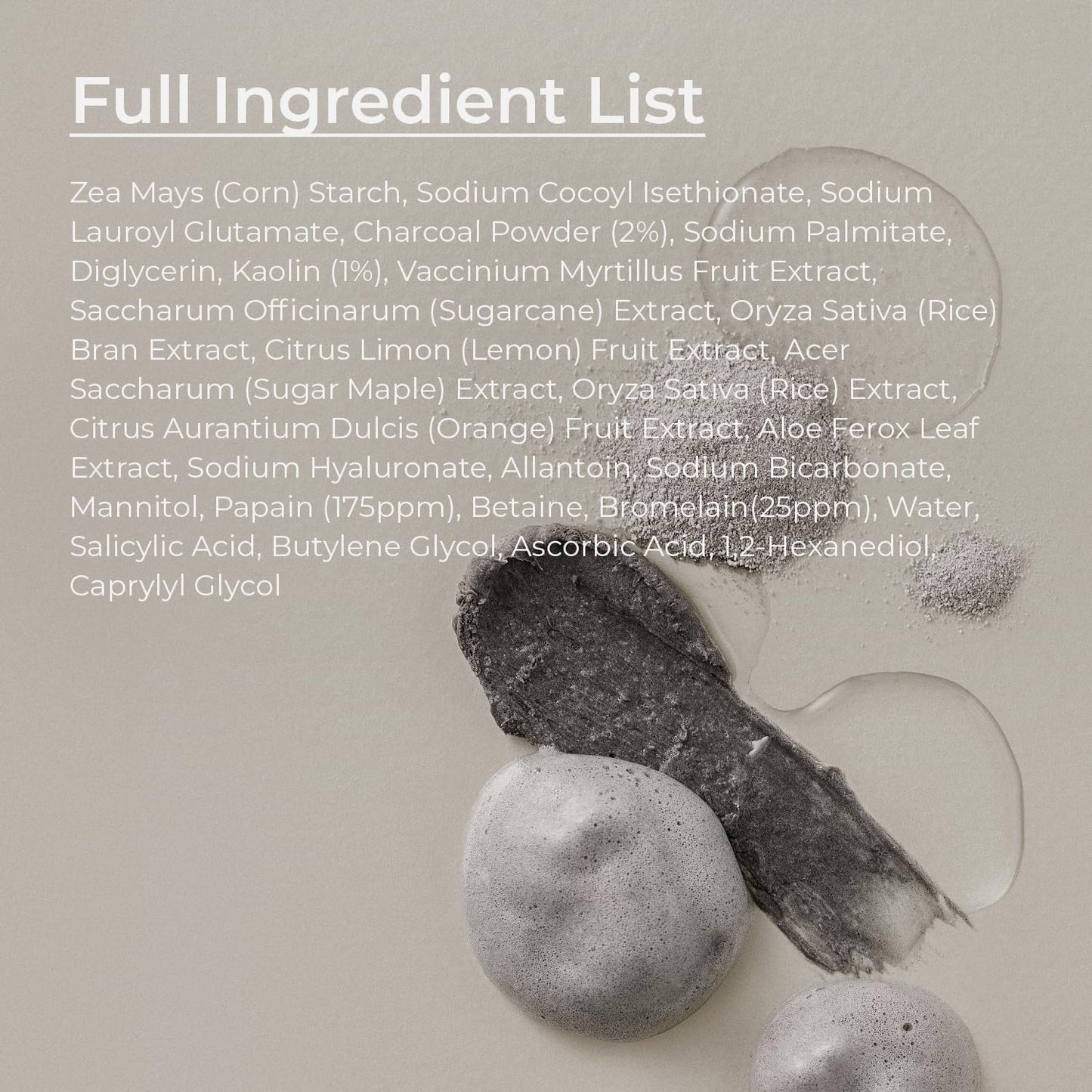 MOTHER MADE Charcoal Clay Enzyme Powder Vegan Facial Cleanser 2 EA with Salicylic Acid, Vitamin C, Hyaluronic Acid, Super Gentle Exfoliating Face Scrub, Pore Cleansing Exfoliant
