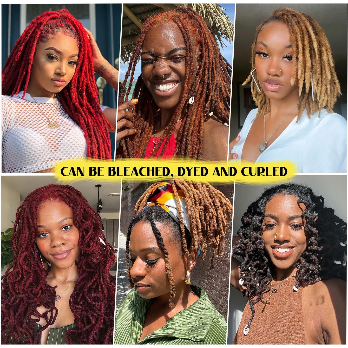 IIFLYDSFA 0.4cm Thickness Real Human Hair Dreadlock Extensions for Men/Women 8 Inch 20 Strands Full Handmade Permanent Locs Extensions Human Hair Can Be Dyed and Bleached
